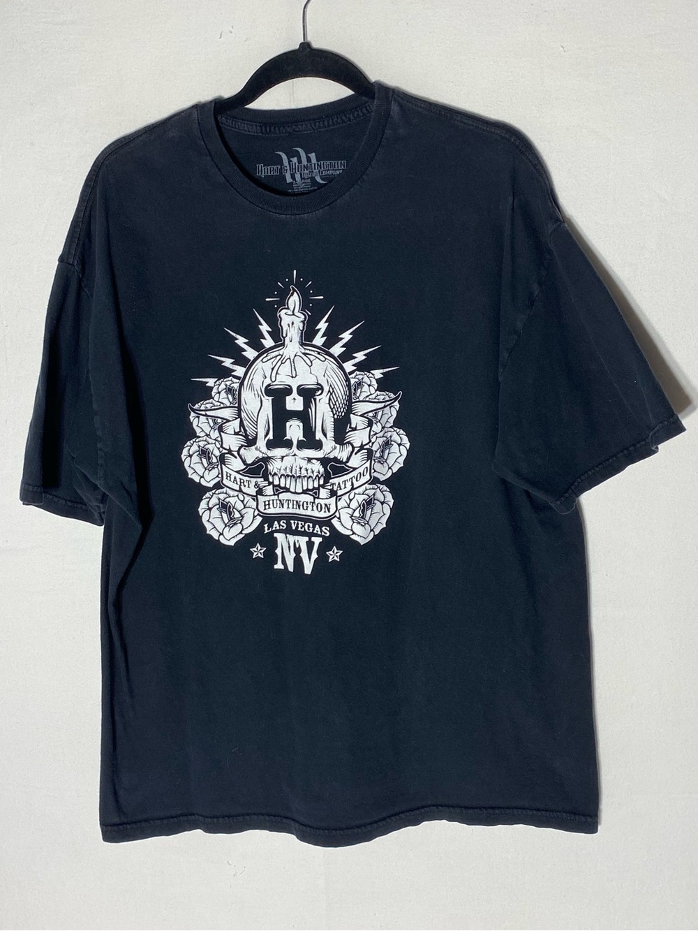 Hart & Huntington Tattoo Company Las Vegas Skull Graphic Tee T Shirt XL